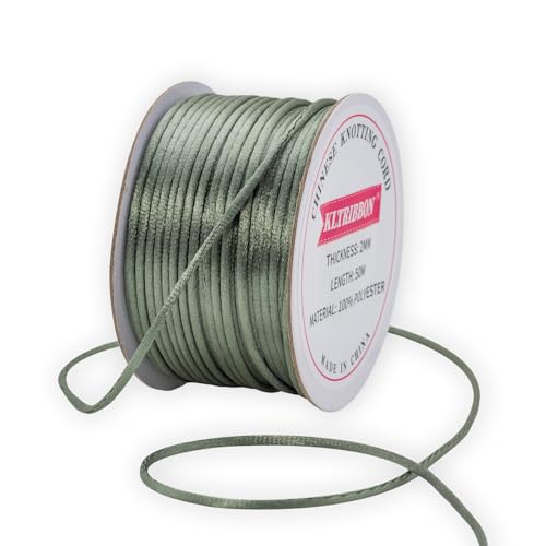 KLTRIBBON Satin-Rattail-Kordel, 2 mm, Metall, grau, für Schmuckherstellung, Armbänder, Halsketten, Perlenfaden, Makramee, Kumihimo, chinesischer Knoten, Basteln, 50 m KLTRIBBON Satin-Rattail-Kordel, 2 mm, Metall, grau, für Schmuckherstellung, Armbänder, Halsketten, Perlenfaden, Makramee, Kumihimo, chinesischer Knoten, Basteln, 50 m von KLTRIBBON