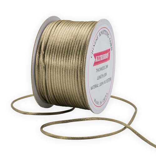 KLTRIBBON Satin-Rattail-Kordel für Schmuckherstellung, Armbänder, Halsketten, Perlenfaden, Makramee, Kumihimo, chinesischer Knoten, 2 mm, 50 m KLTRIBBON Satin-Rattail-Kordel für Schmuckherstellung, Armbänder, Halsketten, Perlenfaden, Makramee, Kumihimo, chinesischer Knoten, 2 mm, 50 m von KLTRIBBON