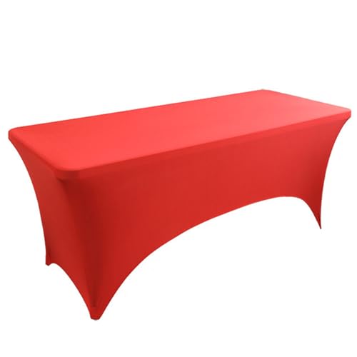 KLUOT Stretch Tischdecke Stretch Stehtisch Husse Tischwäsche Elastische Tischhusse Abwaschbar Tischabdeckung für Bar Geburtstagsfeier Party Hochzeit 152 x 75 x 75 cm Rot von KLUOT