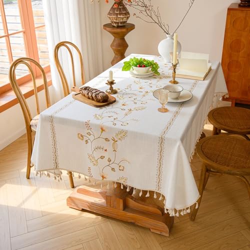 KLUOT Tischdecke 110 x 110 cm Gold Quaste Abwaschbar Tischtücher Baumwolle Leinen Tischdecken Outdoor Tischtuch Geeignet für Party Picknick Essen Garten KLUOT Tischdecke 110 x 110 cm Gold Quaste Abwaschbar Tischtücher Baumwolle Leinen Tischdecken Outdoor Tischtuch Geeignet für Party Picknick Essen Garten von KLUOT