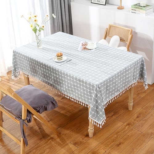 KLUOT Tischdecke 110 x 110 cm Hellgrau Quaste Abwaschbar Tischtücher Baumwolle Leinen Tischdecken Outdoor Tischtuch Geeignet für Party Picknick Essen Garten KLUOT Tischdecke 110 x 110 cm Hellgrau Quaste Abwaschbar Tischtücher Baumwolle Leinen Tischdecken Outdoor Tischtuch Geeignet für Party Picknick Essen Garten von KLUOT