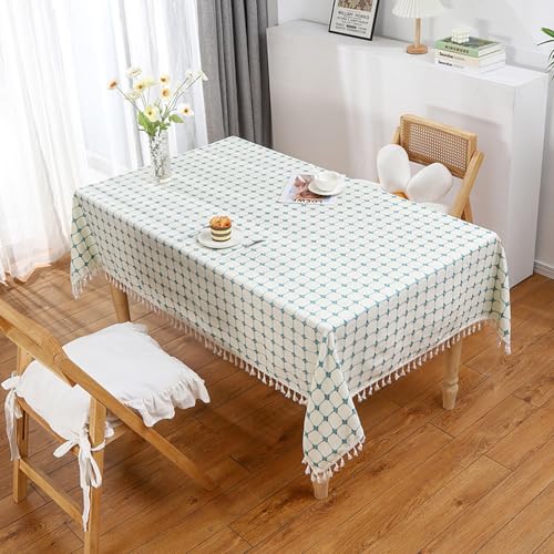 KLUOT Tischdecke 110 x 170 cm Weiß Quaste Abwaschbar Tischtücher Baumwolle Leinen Tischdecken Outdoor Tischtuch Geeignet für Party Picknick Essen Garten KLUOT Tischdecke 110 x 170 cm Weiß Quaste Abwaschbar Tischtücher Baumwolle Leinen Tischdecken Outdoor Tischtuch Geeignet für Party Picknick Essen Garten von KLUOT