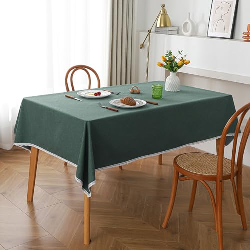 KLUOT Tischdecke 110x160cm Baumwoll-Leinen Tischdecken dunkelgrün Leinenoptik Tischdecke Abwaschbar Lotuseffekt Tischtuch Leinendecke Wasserabweisend Tafeldecke Tischwäsche Fleckschutz KLUOT Tischdecke 110x160cm Baumwoll-Leinen Tischdecken dunkelgrün Leinenoptik Tischdecke Abwaschbar Lotuseffekt Tischtuch Leinendecke Wasserabweisend Tafeldecke Tischwäsche Fleckschutz von KLUOT