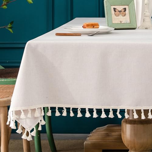 KLUOT Tischdecke 120 x 120 cm Quaste Leinenoptik Tischdecken Abwaschbar Lotuseffekt Tischtuch Leinendecke Wasserabweisend Tafeldecke Tischwäsche Fleckschutz KLUOT Tischdecke 120 x 120 cm Quaste Leinenoptik Tischdecken Abwaschbar Lotuseffekt Tischtuch Leinendecke Wasserabweisend Tafeldecke Tischwäsche Fleckschutz von KLUOT