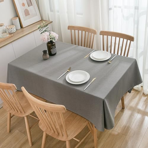 KLUOT Tischdecke 120 x 160 cm Baumwoll-Leinen Tischdecken Rechteckige Party Tischtuch Hussen stehtische für Home Küche Speisetisch Dekoration Dunkelgrau KLUOT Tischdecke 120 x 160 cm Baumwoll-Leinen Tischdecken Rechteckige Party Tischtuch Hussen stehtische für Home Küche Speisetisch Dekoration Dunkelgrau von KLUOT