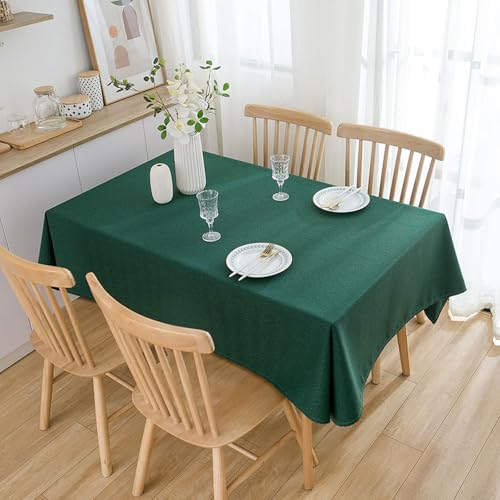 KLUOT Tischdecke 120 x 160 cm Baumwoll-Leinen Tischdecken Rechteckige Party Tischtuch Hussen stehtische für Home Küche Speisetisch Dekoration Dunkelgrün KLUOT Tischdecke 120 x 160 cm Baumwoll-Leinen Tischdecken Rechteckige Party Tischtuch Hussen stehtische für Home Küche Speisetisch Dekoration Dunkelgrün von KLUOT
