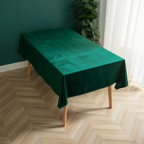 KLUOT Tischdecke 120 x 160 cm Fleece Tischdecken Rechteckige Staubdicht Tischtuch Konferenztischdecke für Küche Esstisch Dekoration Dunkelgrün von KLUOT