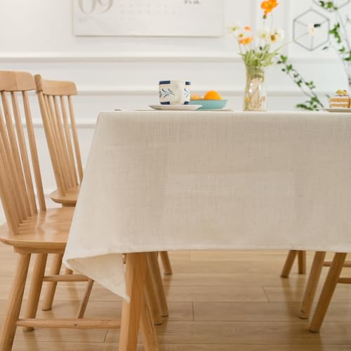 KLUOT Tischdecke 120 x 180 cm Baumwoll-Leinen Tischdecken Rechteckige Bügelfreie Tischtuch Hussen stehtische für Party Home Küche Dekoration Beige KLUOT Tischdecke 120 x 180 cm Baumwoll-Leinen Tischdecken Rechteckige Bügelfreie Tischtuch Hussen stehtische für Party Home Küche Dekoration Beige von KLUOT