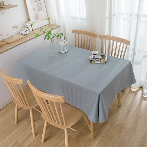 KLUOT Tischdecke 120 x 180 cm Baumwoll-Leinen Tischdecken Rechteckige Pflegeleicht Tischtuch Hussen stehtische für Küche Esstisch Dekoration grau von KLUOT
