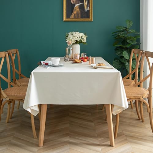 KLUOT Tischdecke 120 x 180 cm Plüsch Tischdecken Rechteckige Lichtecht Tischtuch Konferenztischdecke für Party Home Küche Dekoration Beige von KLUOT