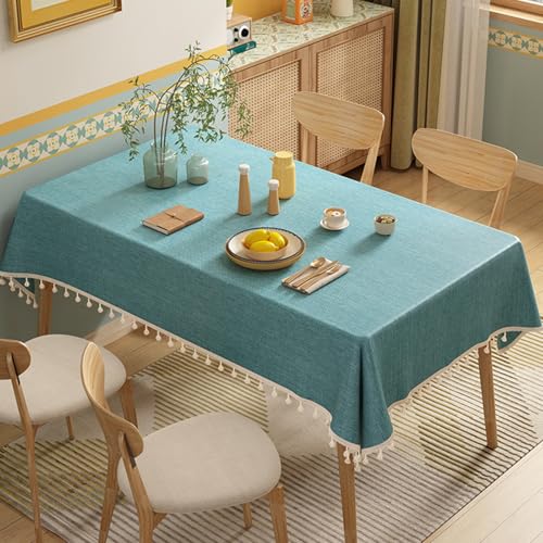 KLUOT Tischdecke 120x160cm Wasserabweisend Quaste Kitchen Polyester Tischdecken - In der Maschine waschbar - Ideal für Partys, Veranstaltungen, Hochzeiten und Restaurants von KLUOT