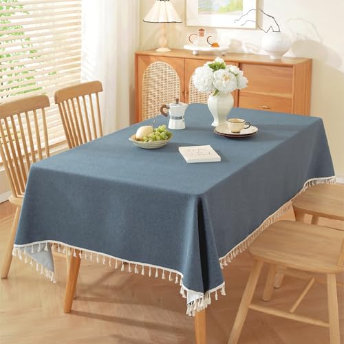 KLUOT Tischdecke 140 x 140 cm Dunkelblau Quaste Baumwoll-Leinen Tischdecken Dauerhaft Kratzfest Tischtuch zur Verbesserung der Essatmosphäre im Innen- und Außenbereich KLUOT Tischdecke 140 x 140 cm Dunkelblau Quaste Baumwoll-Leinen Tischdecken Dauerhaft Kratzfest Tischtuch zur Verbesserung der Essatmosphäre im Innen- und Außenbereich von KLUOT