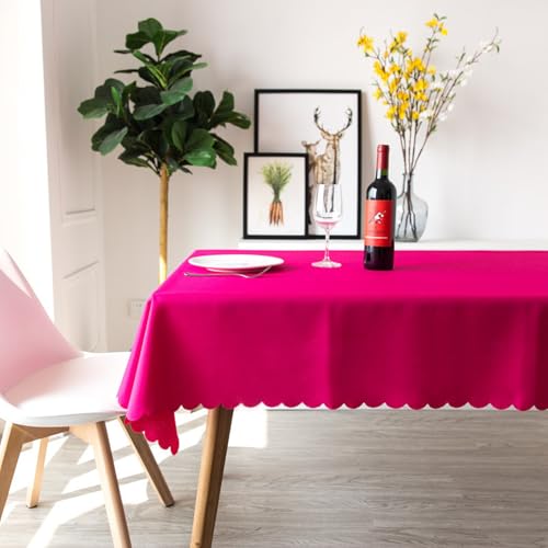 KLUOT Tischdecke 140 x 140 cm Rot Polyester Abwaschbar Tischdeck FüR KüChe Essen Parteien von KLUOT