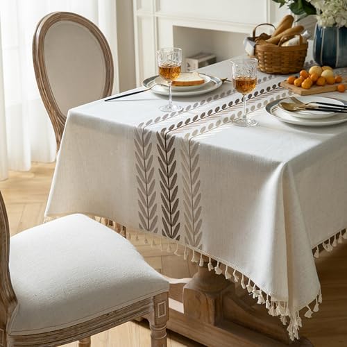 KLUOT Tischdecke 140 x 180 cm Baumwoll-Leinen Tischdecken Rechteckige Staubdicht Tischtuch Quaste Tischwäsche für Speisetisch Picknick-Party Tischdecke Kaffee KLUOT Tischdecke 140 x 180 cm Baumwoll-Leinen Tischdecken Rechteckige Staubdicht Tischtuch Quaste Tischwäsche für Speisetisch Picknick-Party Tischdecke Kaffee von KLUOT