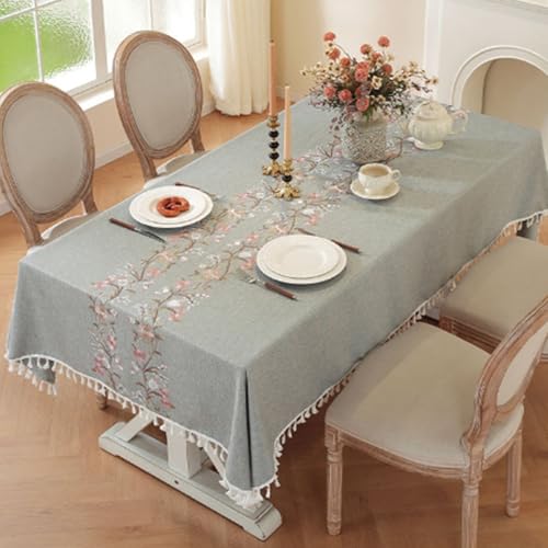 KLUOT Tischdecke 140 x 180 cm Blau Quaste Baumwoll-Leinen Tischdecken Bügelfreie Tischtuch für stilvolle Hochzeitsdekoration KLUOT Tischdecke 140 x 180 cm Blau Quaste Baumwoll-Leinen Tischdecken Bügelfreie Tischtuch für stilvolle Hochzeitsdekoration von KLUOT