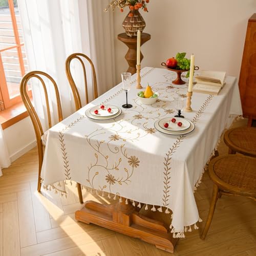 KLUOT Tischdecke 140 x 180 cm Kaffee Quaste Abwaschbar Tischtücher Baumwolle Leinen Tischdecken Outdoor Tischtuch Geeignet für Party Picknick Essen Garten KLUOT Tischdecke 140 x 180 cm Kaffee Quaste Abwaschbar Tischtücher Baumwolle Leinen Tischdecken Outdoor Tischtuch Geeignet für Party Picknick Essen Garten von KLUOT
