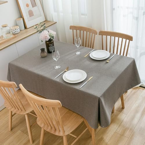 KLUOT Tischdecke 140 x 200 cm Baumwoll-Leinen Tischdecken Rechteckige Pflegeleicht Tischtuch Hussen stehtische für Küche Esstisch Dekoration Hellgrau KLUOT Tischdecke 140 x 200 cm Baumwoll-Leinen Tischdecken Rechteckige Pflegeleicht Tischtuch Hussen stehtische für Küche Esstisch Dekoration Hellgrau von KLUOT