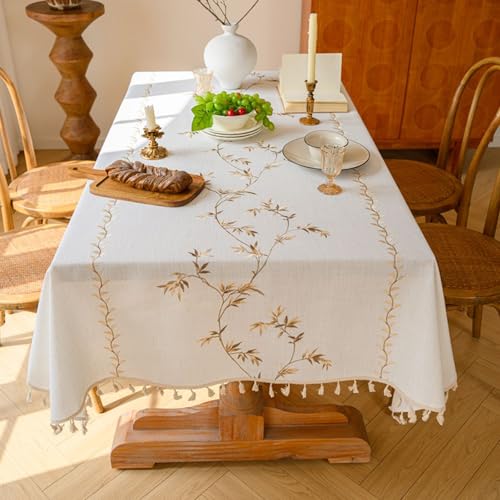 KLUOT Tischdecke 140 x 240 cm Kaffee Quaste Abwaschbar Tischtücher Baumwolle Leinen Tischdecken Outdoor Tischtuch Geeignet für Party Picknick Essen Garten KLUOT Tischdecke 140 x 240 cm Kaffee Quaste Abwaschbar Tischtücher Baumwolle Leinen Tischdecken Outdoor Tischtuch Geeignet für Party Picknick Essen Garten von KLUOT
