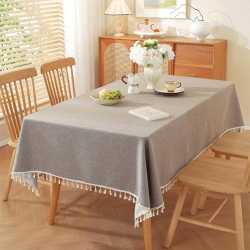 KLUOT Tischdecke 140 x 300 cm Dunkelgrau Quaste Baumwoll-Leinen Tischdecken Abwaschbare Tischtuch für Küche, Esszimmer, Wohnzimmer, Bankette, Restaurants KLUOT Tischdecke 140 x 300 cm Dunkelgrau Quaste Baumwoll-Leinen Tischdecken Abwaschbare Tischtuch für Küche, Esszimmer, Wohnzimmer, Bankette, Restaurants von KLUOT