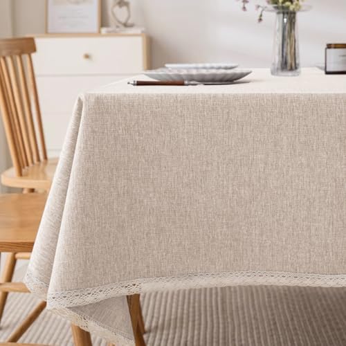 KLUOT Tischdecke 140x180cm Wasserdicht Baumwolle und Leinen Tischdecken Abwaschbare Staubdicht Tablecloth, Tischtuch für Esstisch Wohnzimmer Picknick KLUOT Tischdecke 140x180cm Wasserdicht Baumwolle und Leinen Tischdecken Abwaschbare Staubdicht Tablecloth, Tischtuch für Esstisch Wohnzimmer Picknick von KLUOT