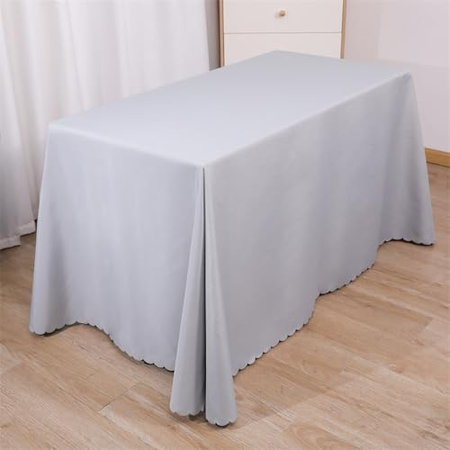 KLUOT Tischdecke 180 x 300 cm grau Tischdecken Abwaschbar Polyester Tischtuch, Abwischbare Tafeldecke für Drinnen Draussen Garten Esszimmer Party und Festen von KLUOT