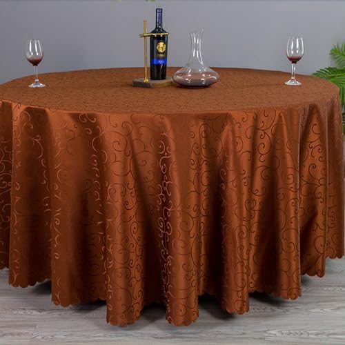 KLUOT Tischdecke 240 cm Kaffee Runde Polyester Abwaschbar Tischdeck FüR KüChe Essen Parteien von KLUOT