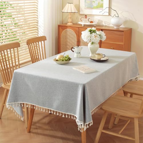 KLUOT Tischdecke 40 x 60 cm Hellgrau Baumwoll-Leinen Quaste Tischdecken Dauerhaft Kratzfest Tischtuch für Restaurant, Picknick, Innen und Außendekoration KLUOT Tischdecke 40 x 60 cm Hellgrau Baumwoll-Leinen Quaste Tischdecken Dauerhaft Kratzfest Tischtuch für Restaurant, Picknick, Innen und Außendekoration von KLUOT