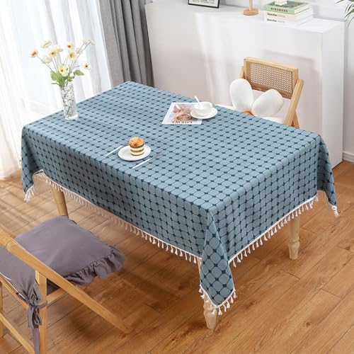 KLUOT Tischdecke 60 x 60 cm Blau Quaste Baumwoll Leinen Tischdecken für Tischbedeckung für Küche Esstisch Dekoration KLUOT Tischdecke 60 x 60 cm Blau Quaste Baumwoll Leinen Tischdecken für Tischbedeckung für Küche Esstisch Dekoration von KLUOT