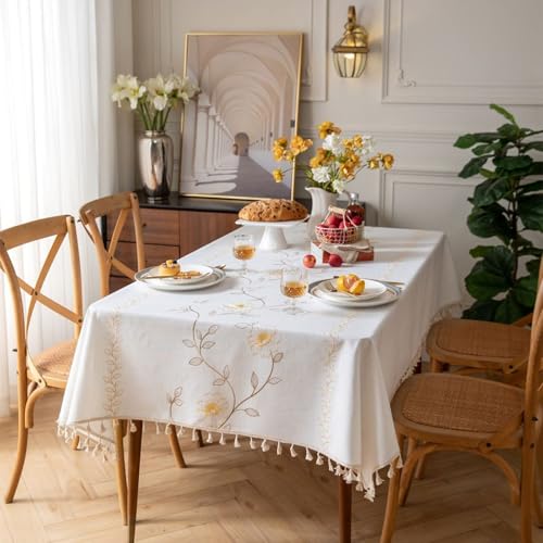 KLUOT Tischdecke 90 x 140 cm Gelb Quaste Baumwolle Leinen Elegante Tischdecken Waschbare Küchentischabdeckung für Speisetisch Picknick-Party Tischtuch KLUOT Tischdecke 90 x 140 cm Gelb Quaste Baumwolle Leinen Elegante Tischdecken Waschbare Küchentischabdeckung für Speisetisch Picknick-Party Tischtuch von KLUOT