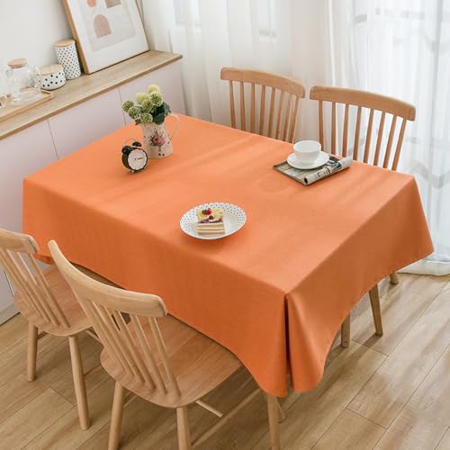 KLUOT Tischdecke 90 x 90 cm Baumwoll-Leinen Tischdecken Rechteckige Abwaschbare Tischtuch Hussen stehtische für Küche Esstisch Dekoration orange KLUOT Tischdecke 90 x 90 cm Baumwoll-Leinen Tischdecken Rechteckige Abwaschbare Tischtuch Hussen stehtische für Küche Esstisch Dekoration orange von KLUOT