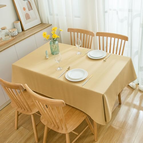 KLUOT Tischdecke 90 x 90 cm Baumwoll-Leinen Tischdecken Rechteckige Abwaschbare Tischtuch Hussen stehtische für Party Home Küche Dekoration Gelb KLUOT Tischdecke 90 x 90 cm Baumwoll-Leinen Tischdecken Rechteckige Abwaschbare Tischtuch Hussen stehtische für Party Home Küche Dekoration Gelb von KLUOT