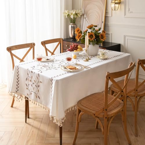 KLUOT Tischdecke 90 x 90 cm Kaffee Quaste Tischtuch Baumwolle, Leinenoptik Tischdecken Abwaschbar Table Cloth Tischtücher für Küchentisch und Outdoor KLUOT Tischdecke 90 x 90 cm Kaffee Quaste Tischtuch Baumwolle, Leinenoptik Tischdecken Abwaschbar Table Cloth Tischtücher für Küchentisch und Outdoor von KLUOT
