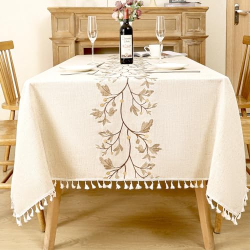 KLUOT Tischdecke Rechteckige 110x160cm Tischdecken Baumwolle Tischtuch fransen Table Cloth Waterproof tischtuch abwaschbar Outdoor-tischdecke für drinnen und draußen geeignet Party Küche KLUOT Tischdecke Rechteckige 110x160cm Tischdecken Baumwolle Tischtuch fransen Table Cloth Waterproof tischtuch abwaschbar Outdoor-tischdecke für drinnen und draußen geeignet Party Küche von KLUOT
