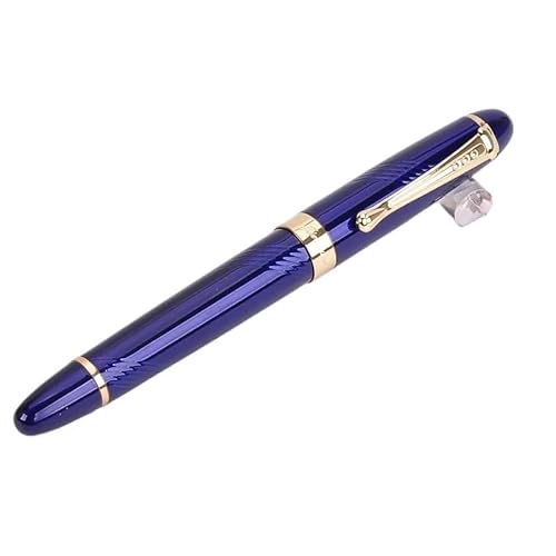 KLVN Classics Kalligraphie-Stift, dicker Körper, 1,0 mm, gebogene Spitze, Metall-Füllfederhalter, Luxus-Tinte, Geschenkstifte zum Schreiben (Spiralblau) von KLVN