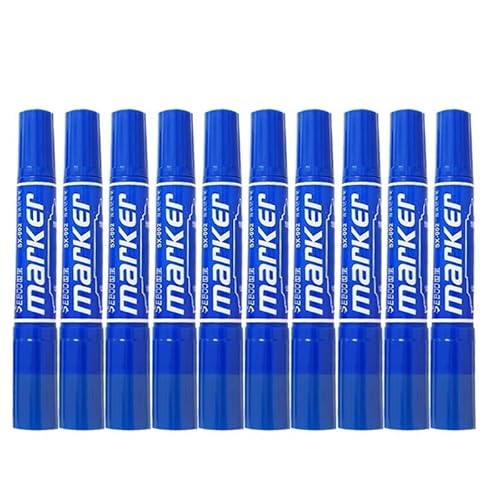 KLVN Farbige Permanent-Marker mit Doppelspitze, feine Spitze, wasserdicht, ölige schwarze Tinte, Skizzenbuch, Malerei, Schulbedarf (Blau, 10 Stück) von KLVN