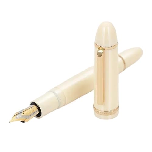 KLVN Füllfederhalter, mehrfarbig, Acryl, luxuriös, elegant, 0,5 mm/0,38 mm Spitze, Schreibwaren, Bürobedarf, Schreibwaren (X159 Gold-Weiß, M (0,7 mm) von KLVN