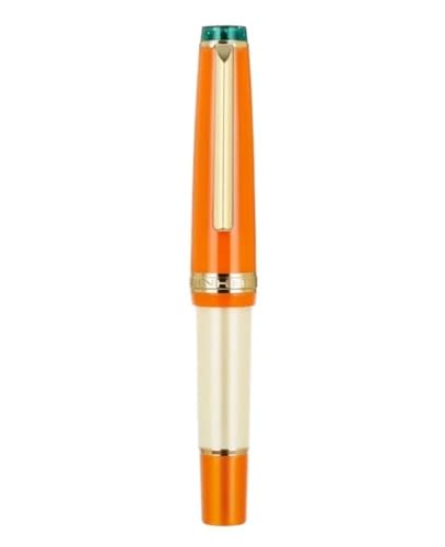 KLVN Füllfederhalter mit extra feiner Spitze, goldfarbener Clip, 0,38 mm, EF-Tintenstift, Mini-Kurzstil-Serie, 10,6 cm, niedliche Stifte (Citrus, F-Feder) von KLVN