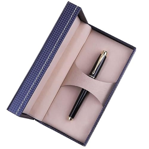 KLVN Iraurita Metall-Füllfederhalter, gebürstetes graues Gitter/Schwarz, 0,5 mm, goldener Clip, für Büro, Studenten, Schreibtintenstift (mit Box, schwarz) von KLVN