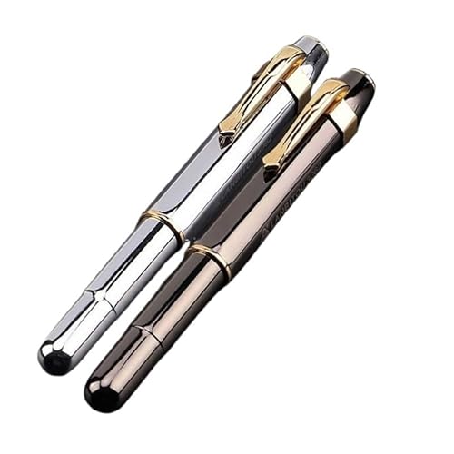 KLVN Vintage-Füllfederhalter aus Messing, kurz, für Büro, Schule, Schreibwaren, tragbar, fließendes Schreiben, Geschenk (Hellgrün, EF mit Kapuze) von KLVN
