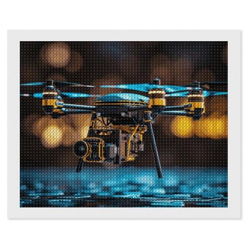 Diamond Painting Kit Erwachsene Drone Anfänger 5D Diamant Kunst Kit Runde DIY Diamant Kunst Kit für Erwachsene Wanddekoration von KLWQR