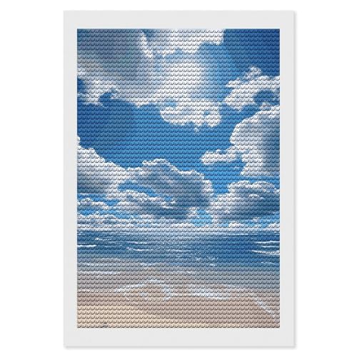 Diamond Painting Kits für Erwachsene Diamond Art Kit für Anfänger Blau 5D DIY Full Round Diamond Art Craft Kits für Erwachsene für Home Wall Decor von KLWQR