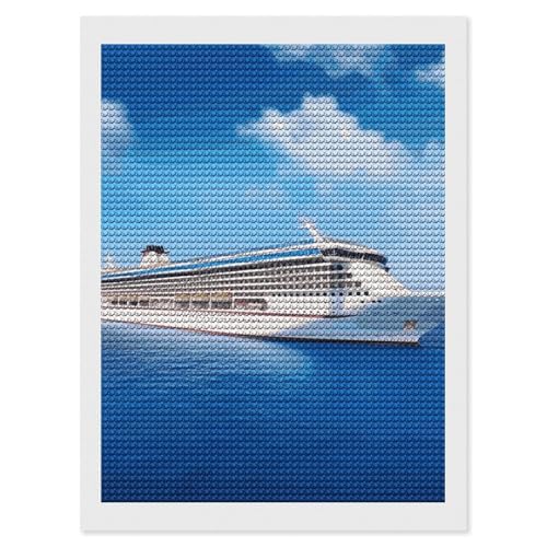 Diamond Painting Kits für Erwachsene Diamond Art Kit für Anfänger Kreuzfahrtschiff 5D DIY Full Round Diamond Art Craft Kits für Erwachsene für Home Wall Decor von KLWQR