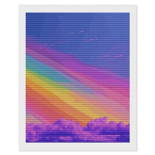 Diamond Painting Kits für Erwachsene Diamond Art Kit für Anfänger Regenbogen Ästhetische 5D DIY Full Round Diamond Art Craft Kits für Erwachsene für Home Wall Decor von KLWQR