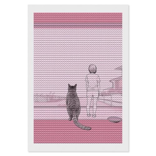 Diamond Painting Kits für Erwachsene Diamond Art Kit für Anfänger und Katze 5D DIY Full Round Diamond Art Craft Kits für Erwachsene für Home Wall Decor von KLWQR