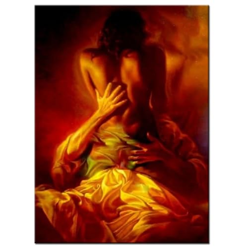 KLYCHF Paar Sexy Abstrakt 5D Diamond Painting Set Erwachsene, Daiments Painting Erwachsene, Stitch Diamond Painting Erwachsene Groß,Vollbohrer Diamant füR Home Wanddekoration Square Drill 36x48inch von KLYCHF