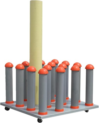 KLYDBMYT Vinylrollenhalterwagen, Metall-Vinylregal, mobiler Medienrollen-Aufbewahrungsständer mit Rädern, Filmständer-Staffelei, Bastelpapierrollenhalter, Orange, 16 Pfosten KLYDBMYT Vinylrollenhalterwagen, Metall-Vinylregal, mobiler Medienrollen-Aufbewahrungsständer mit Rädern, Filmständer-Staffelei, Bastelpapierrollenhalter, Orange, 16 Pfosten von KLYDBMYT