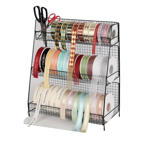 Organizer und Aufbewahrung für Bastelräume, Bandhalter, Geschenkpapierständer, Halter für CD-Schallplattenrollen/Stempelrollen/Spulen, Geschenkpapierspender aus Metall (Farbe: Schwarz, Größe: 45 x 1 Organizer und Aufbewahrung für Bastelräume, Bandhalter, Geschenkpapierständer, Halter für CD-Schallplattenrollen/Stempelrollen/Spulen, Geschenkpapierspender aus Metall (Farbe: Schwarz, Größe: 45 x 1 von KLYDBMYT