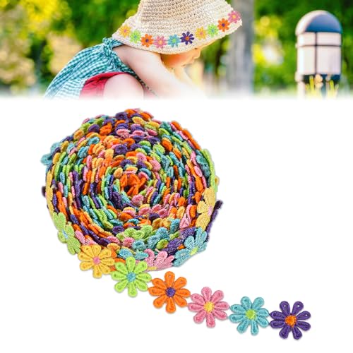 KLYNGTSK 5 Yard Bunte Spitzenborte Blumen Spitzenband Blumen Spitze Zierband Stickerei Dekoband Gänseblümchen Borte 25mm Gänseblümchen Stoffband zum Nähen Blumen Spitzenbordüre für Hochzeit Handwerk KLYNGTSK 5 Yard Bunte Spitzenborte Blumen Spitzenband Blumen Spitze Zierband Stickerei Dekoband Gänseblümchen Borte 25mm Gänseblümchen Stoffband zum Nähen Blumen Spitzenbordüre für Hochzeit Handwerk von KLYNGTSK