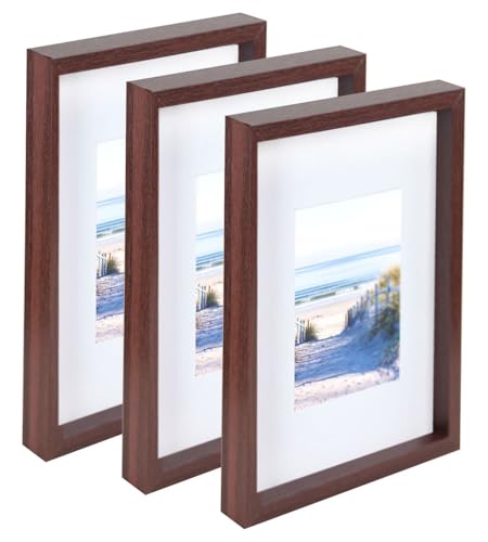 KM FOTO Set Hochwertiger Bilderrahmen mit Passepartout Holz MDF-Holzrahmen Fotorahmen für Tisch & Wand HR-15: Farbe: 3er Pack Nuss | Format: 50x70 KM FOTO Set Hochwertiger Bilderrahmen mit Passepartout Holz MDF-Holzrahmen Fotorahmen für Tisch & Wand HR-15: Farbe: 3er Pack Nuss | Format: 50x70 von KM FOTO