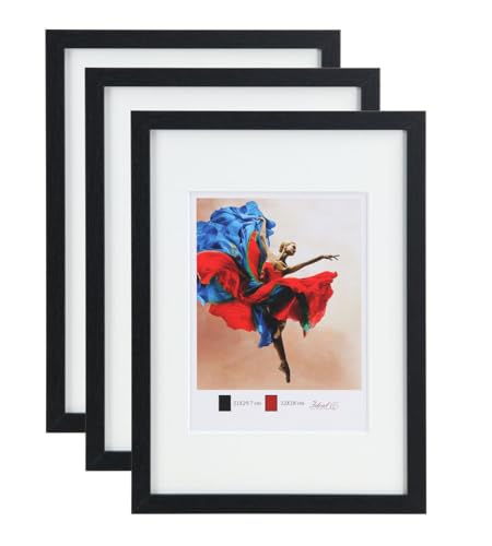 KM FOTO Set Holz Bilderrahmen modern mit passepartout fotorahmen mit acrylglas Galerie HR-5: Farbe: 3er Pack Schwarz | Format: 50x70 KM FOTO Set Holz Bilderrahmen modern mit passepartout fotorahmen mit acrylglas Galerie HR-5: Farbe: 3er Pack Schwarz | Format: 50x70 von KM FOTO
